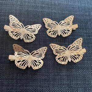 Metal Butterfly hair clips